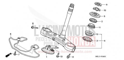 TIGE DE DIRECTION CBR1000RR4 de 2004
